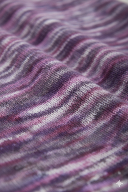 Brushed Melange Knit Fabric in Purple Mix