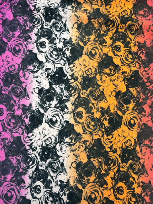 Bold Rose-Print Scuba Knit Fabric