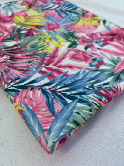 Tropical Floral Scuba Knit Fabric